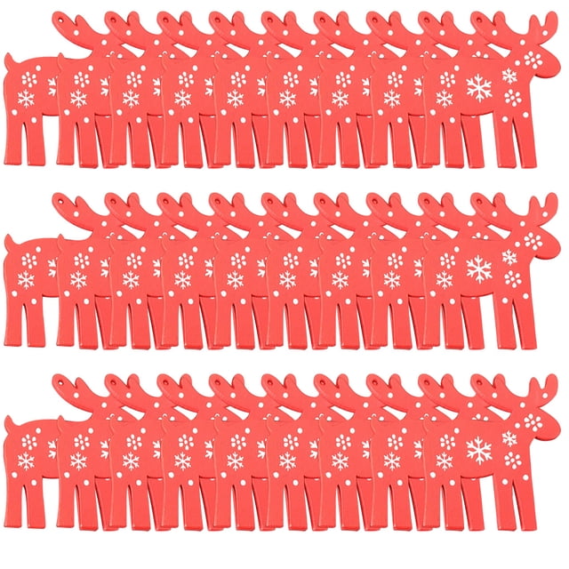 sweethay Paquete de 100 adornos colgantes Material de primera Colgante de Artesanía Diseño único Decoración navideña Rodajas de Kits de decoración para fiestas rojo blanco Weihnachtsbaum sweethay HA059725-04B