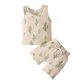 thumbnail image 1 of Conjunto De Dos Piezas Para Bebés, Niños Y Niñas, Sin Mangas, Con Estampado De Cactus Arcoíris, Pantalones Cortos, Camiseta Sin Mangas Odeerbi LM103-9865, 1 of 7