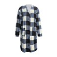 thumbnail image 4 of Chiccall Womens Flannel Open Front Cardigan Casual V Neck Button Down Jacket Top Draped Buffalo Plaid Outwear Fall Lightweight Long Coat with Pockets,,on Clearance, 4 of 5