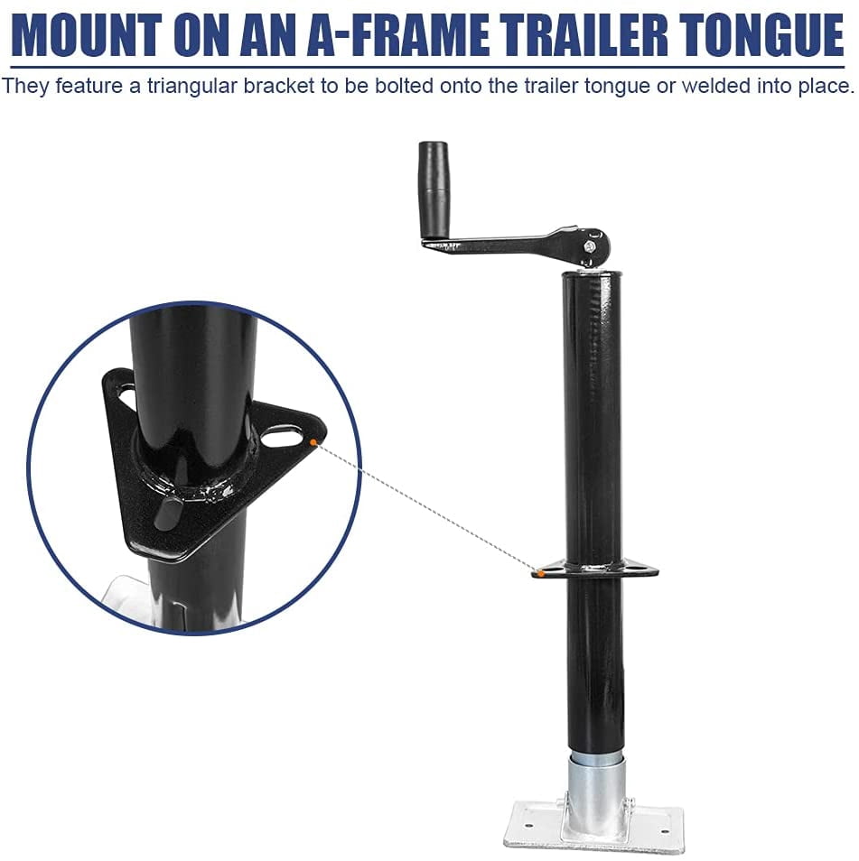 HPDAVV A- Frame Trailer Jack - 2000 lbs (1 Ton) Capacity - 14 Inches Vertical Travel for A-Frame Travel, Cargo and Utility Trailers