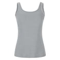 thumbnail image 4 of vigerkar U-Back Workout Tank Tops for Women with Built in Bra, Pads Racerback Sleeveless Gym Athletic Yoga Tops (Grey, L), 4 of 4