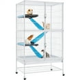 thumbnail image 3 of Yaheetech 2-Story Small Animal Cage Rolling Metal Cage with 2 Removable Ramps & Platforms, White, 3 of 12