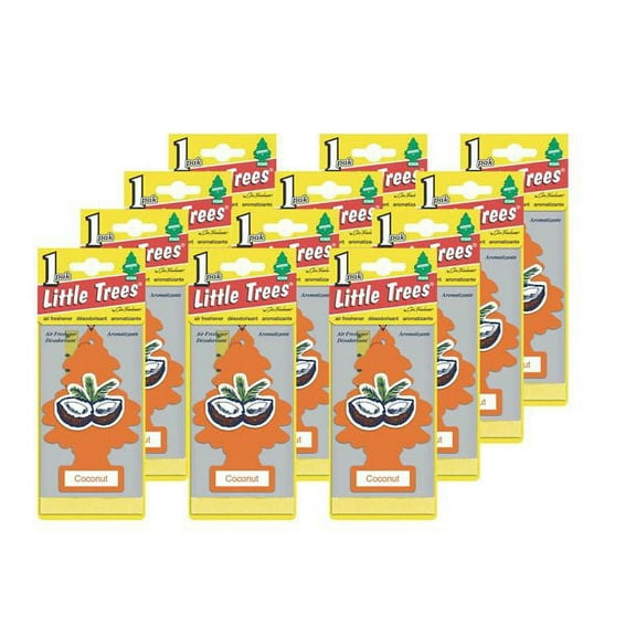 Little Trees Hanging Car and Home Air Freshener, Coconut Scent – Pack of 12