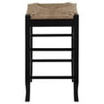 thumbnail image 3 of Chris 24 Inch Counter Stool with Wood Frame, Handwoven Rush Seat, Black, 3 of 6