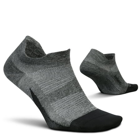 

Feetures Elite Ultra Light No Show Tab Solid- Running Socks for Men & Women Athletic Compression Socks Moisture Wicking- X-Large Gray