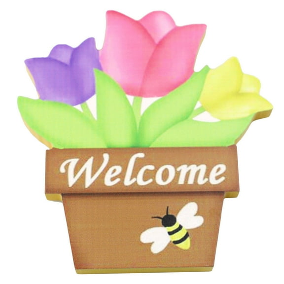 MLINS 1pc Easter Wooden Flower Ornament Bright Desktop Decoration Party Favor