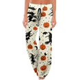 thumbnail image 2 of Halloween Pumpkin & Spider Print Wide Leg Pants for Women, 1-Pc Drawstring Loose Palazzo Trousers — Soft Breathable Lounge Bottoms & Halloween Pajama Pants Complexion L, 2 of 6