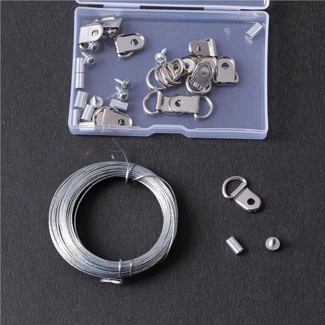 VONKY 131 Pieces Photo Frame Hook Set Rustproof Large Bearing Capacity D Ring Hooks Kit Stainless Steel Holder No Trace Clock Artwork