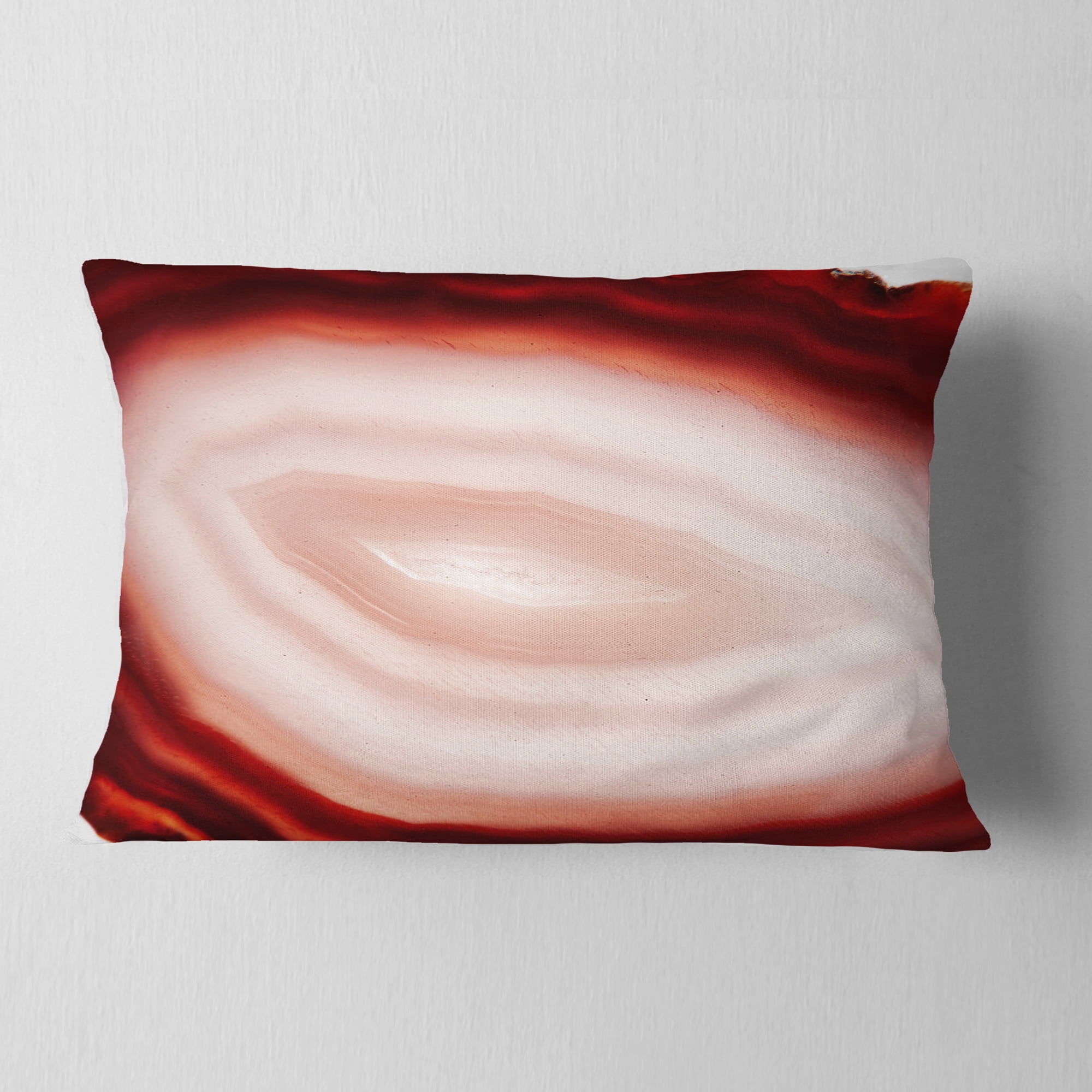 Designart Agate with Chalcedony Geological Crystal - Abstract Throw Pillow - 12x20