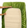 thumbnail image 3 of 1800 Thread Count 3 Piece Deep Pocket Egyptian Comfort Bedroom Bedding Sheet Set Twin Size Calla Green Colour, 3 of 5