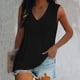 thumbnail image 1 of ICHUANYI Clearance Women's Ladies V Neck Loose Tops Casual Solid Color T-Shirt Sleeveless Blouse Vest(Black, S) ICHUANYI WER2023081013732, 1 of 5