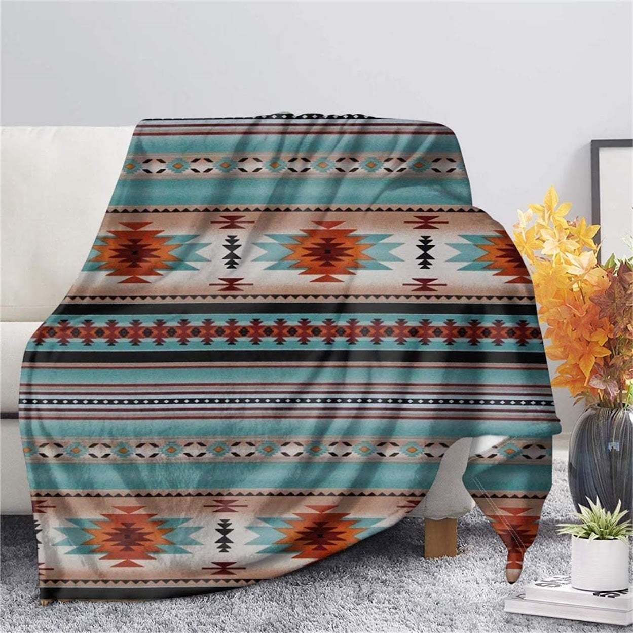 Flowers Blanket Luxury Sofa Throw Blanket Flannel Bed Blanket for Home Outdoor Living Room Bedroom Couch