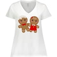 thumbnail image 3 of Inktastic Gingerbread Couple Women's Plus Size V-Neck T-Shirt, 3 of 5