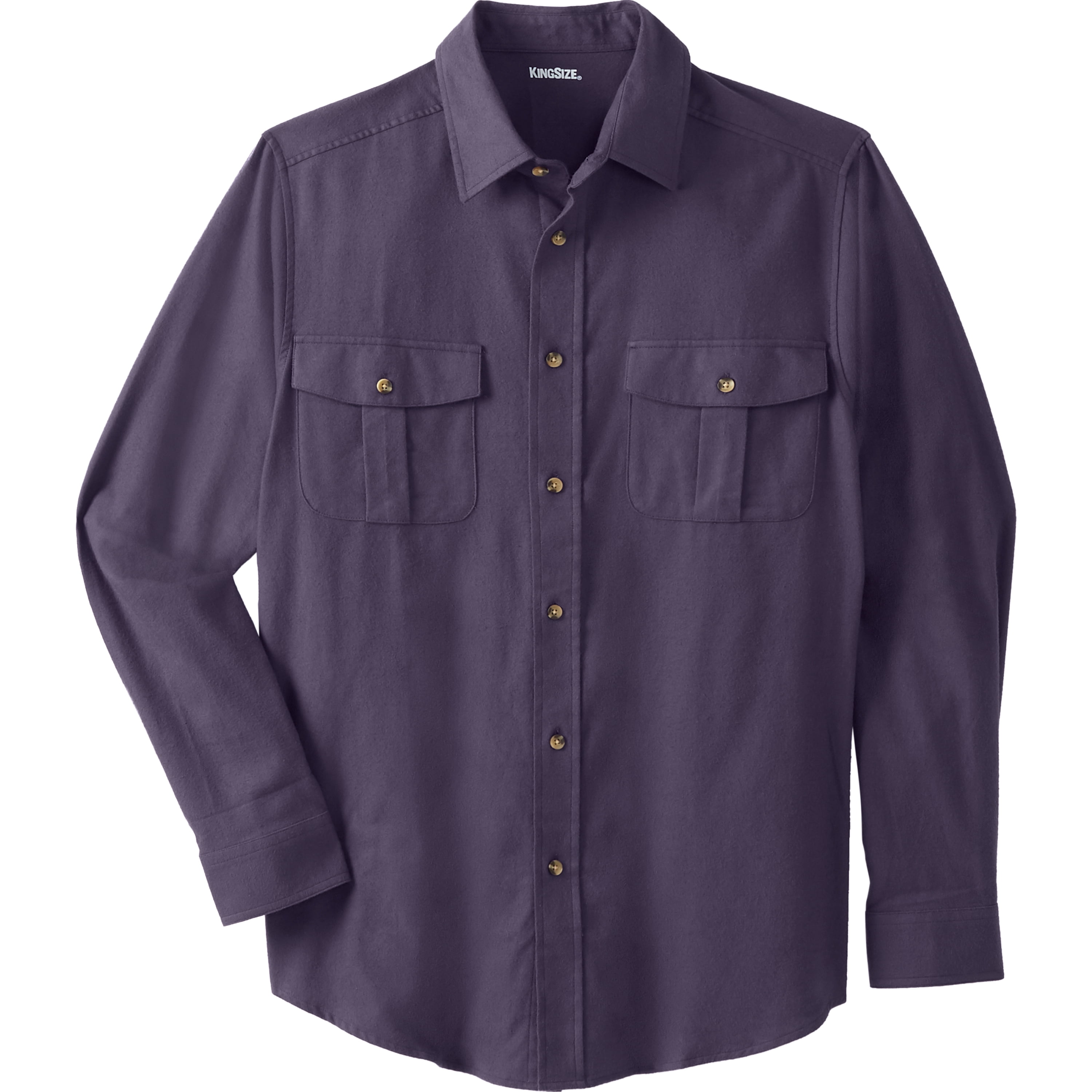 Kingsize - Kingsize Men's Big & Tall Solid Double-brushed Flannel Shirt ...