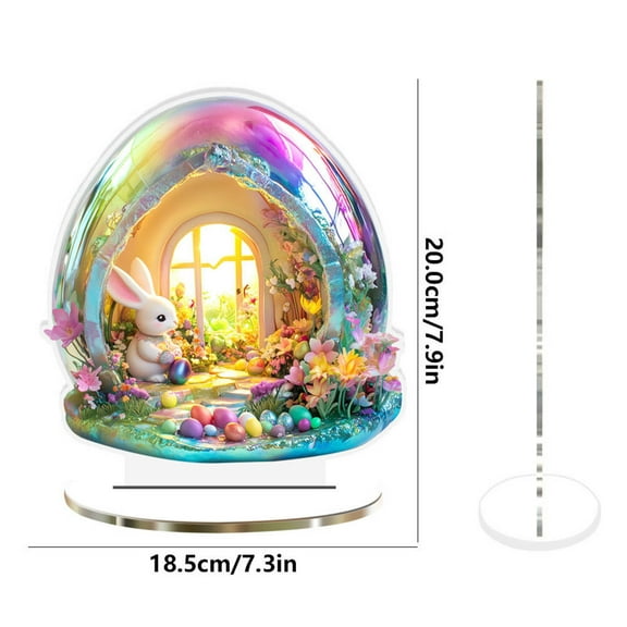 Tao Tao Easter Bunny Signs Easter Decorations For Table - Cute Easter Bunny Decorations Ornament Decorative Easter Eggs Tabletop Centerpiece for Easter, Wedding, Anniversary Home
