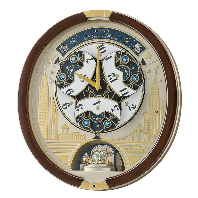 Seiko Quiet Wall Light Melodies in Motion Clock 2019 with 13 Blue