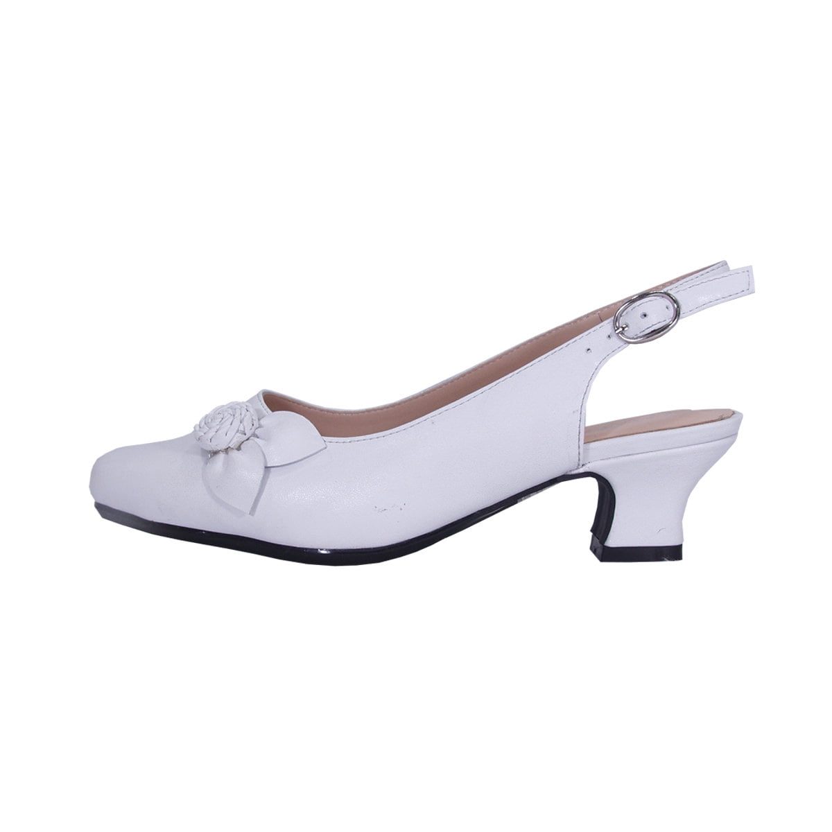 PEERAGE Cheryl Women Extra Wide Width Dress Slingback WHITE 11