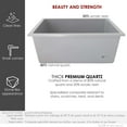 thumbnail image 2 of Stylish Dual Mount 22" Gray Composite Granite Single Bowl Kitchen Sink with Strainer S-822L, 2 of 14