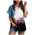 thumbnail image 4 of mgoYE Women Button T-Shirt 2XL 250th Anniversary USA Shirt Crew Neck Patriotic Button Shirts for Women 4th of July T Shirts American Flag Graphic Tees Tops Short Sleeve Fourth of July Outfits, 4 of 4