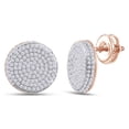 thumbnail image 2 of AFFY 0.63 Carat 10k Rose Gold Round Cut White Natural Diamond Circle Cluster Stud Earrings, 2 of 2