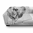 thumbnail image 3 of Animal Soft Flannel Fleece Throw Blanket, Hand Sketch Grizzly Bear Wildlife Mammal Ink Drawing Nature Theme Artwork, Cozy Plush for Indoor and Outdoor Use, 50" x 60", Black White, by Ambesonne, 3 of 6
