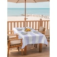 thumbnail image 3 of 52x70 Inch Outdoor Tablecloth with Umbrella Hole Zipper Rectangle Purple Striped Rectangular Tablecloths Outside Waterproof Modern Classic Horizontal Stripes Patio Table Cloth Cover for Picnic Party, 3 of 8