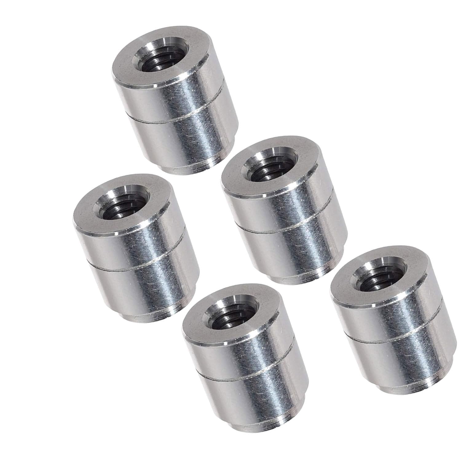 ICT Billet 5pc Aluminum 3/8"-16 Standard Weld On Bung Female Nut Threaded Insert Weldable Inch 3/8"