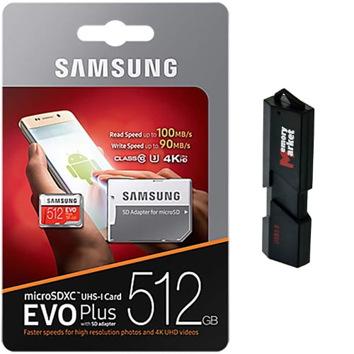 Samsung Evo Plus 512GB MicroSD XC 100MB/s UHS-I Card for Nintendo Switch Game Console with USB MemoryMarket Dual Slot MicroSD & SD Card Reader - Walmart.com