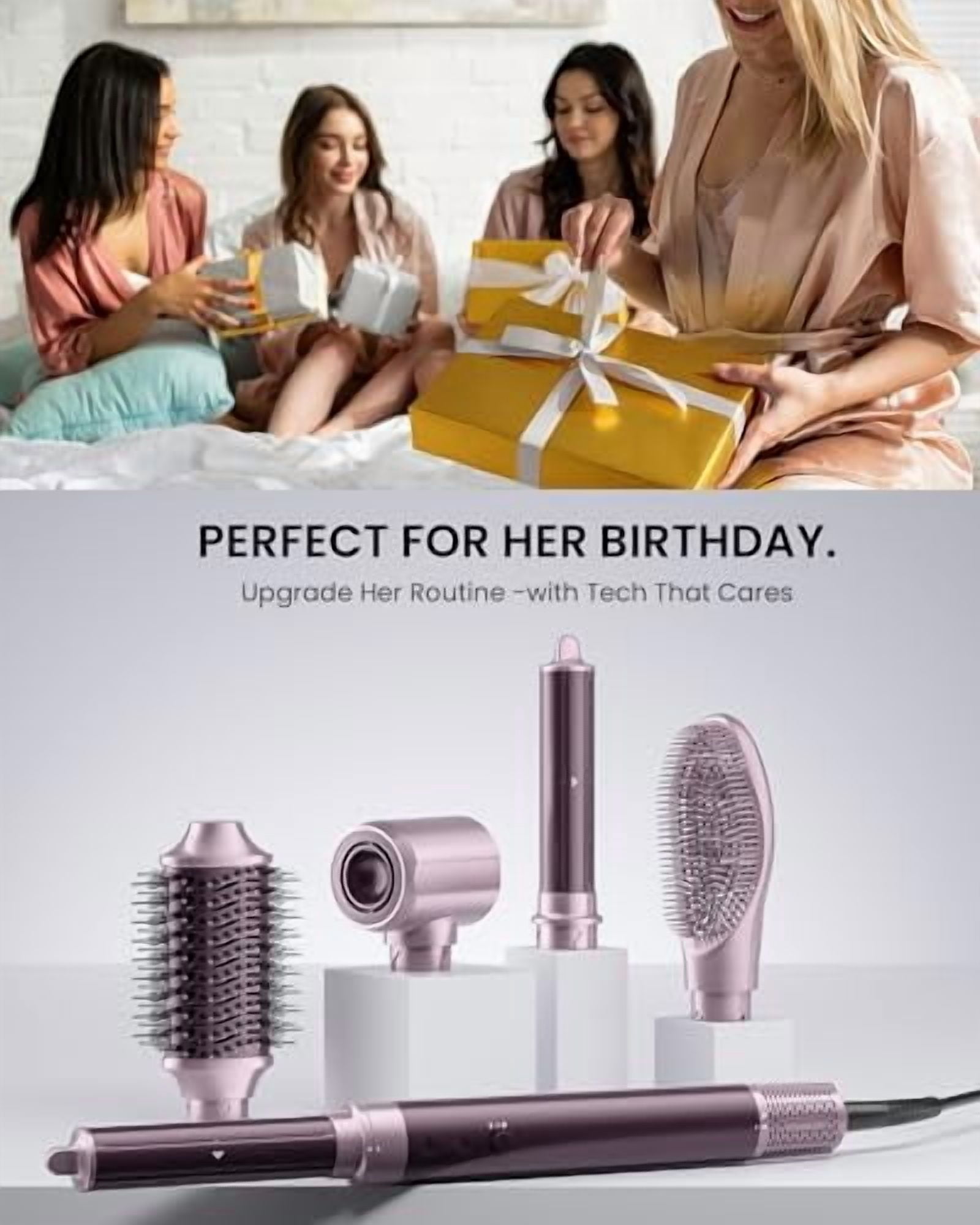 5 in 1 Air Styler with High-Speed Blow Dryer, Dual Voltage Hair Dryer Brush with Travel Bag, Anti-Frizz, Compact - Purple