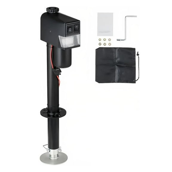Mescukay 7500 LBS Heavy Duty RV Electric Power Tongue Jack with Waterproof Cover, 12V DC with Wiring Trailer Jacks for Lifting RV Trailer, Horse, Utility, Yacht