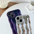 thumbnail image 4 of Water Ripple Pattern Curly Wave Frame Soft Compatible with iPhone Case (Green,iPhone 12), 4 of 5
