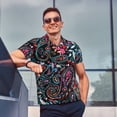 thumbnail image 4 of Sikiie Paisley Print Men's Short-sleeved POLO Shirts, Button-down Shirts and T-shirts are Suitable for Vacation, Leisure and Business-XX-Large, 4 of 6