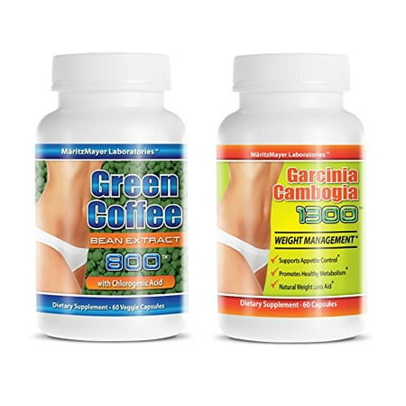Garcinia Cambogia Extract with Hca 60% & Green Coffee Bean Extact 800 with 50% Chlorogenic Acid Weight Loss 60 Capsules Per (Best Garcinia Cambogia And Green Coffee Bean)