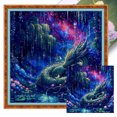 thumbnail image 1 of Kit Punto Cruz Con Dragón Impreso Hilo Algodón Ecológico Bordado 11CT 50x50cm, 1 of 9