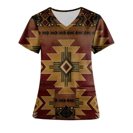 

4th of July Shirts For Womens Women Tunic Tops for Leggings Ladies Retro Print Blouse Short Sleeve Blouses Crewneck Bustier Tops blusas casuales de mujer bonitas
