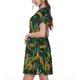 thumbnail image 2 of Fotbe Jungle Leopard Yellow Vestido Largo de Moda para Mujer, Vestido Tipo Camiseta con Manga Corta y Estilo Casual a Rayas y Bloques de Color, 2 of 6