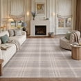 thumbnail image 2 of PureCozy 8'x10' Large Area Rugs for Living Room Bedroom Dining Room Farmhouse Office Plaid Non-Slip Washable Modern Geometirc Contemporary Gray Checkered Rugs Carpets, Gray, 2 of 7