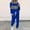 Blue, variant on 2 Piece Outfits for Women Leopard Patchwork Lounge Sets - Pullover Long Sleeve Tops Jogger Pants Matching Sweatsuits
