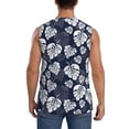 thumbnail image 4 of Goofa White Leaves Printed Men's Sleeveless T-Shirt - Athletic Gym Workout Tank Top for Men - Moisture-Wicking, UPF 30+ Quick-Dry Muscle Tee-Medium, 4 of 8