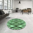 thumbnail image 3 of Ahgly Company Indoor Round Patterned Medium Forest Green Area Rugs, 3' Round, 3 of 6