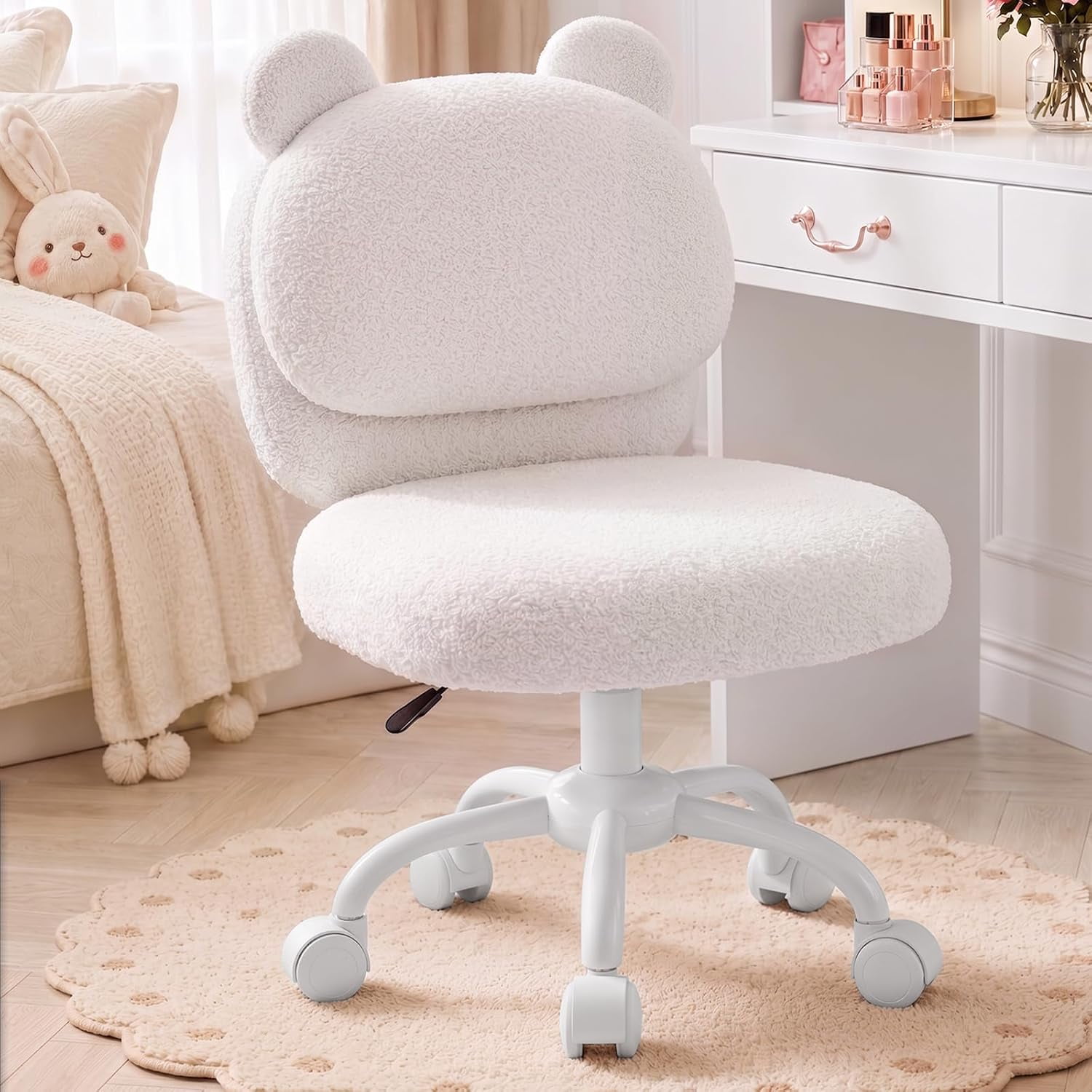 vanity chair with wheels desk product
