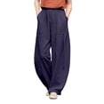 thumbnail image 2 of Kelon Women's Casual Pants, Women's Barrel Casual Pants High Waisted 2026 Elastic Drawstring Trousers Dressy Casual Trousers with Pockets, S, 2 of 7