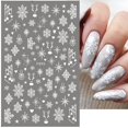 thumbnail image 2 of Calcomanías 3D de copos de nieve para decoración de uñas, diseños navideños blancos, pegatinas autoadhesivas, láminas de Gel de invierno para Año Nuevo, decoraciones LAF895, 2 of 4