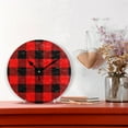 thumbnail image 2 of GZHJMY Round Digital Clock Red Buffalo Plaid Creative Decorative Quiet Not Ticking Clock,Bedroom Living Room Bathroom Kitchen Office Wall Ornament (Black 10x10In), 2 of 7