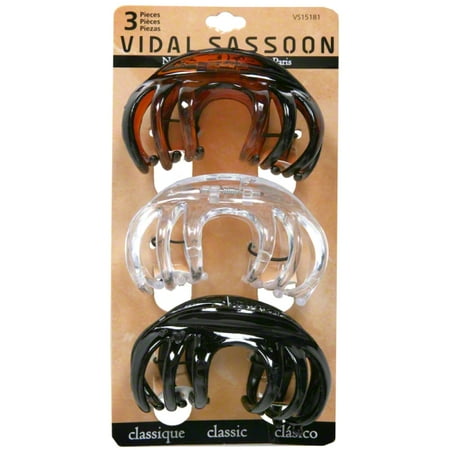 - Vidal Sassoon Claw Clips VS15181 3 Clips Color May Very