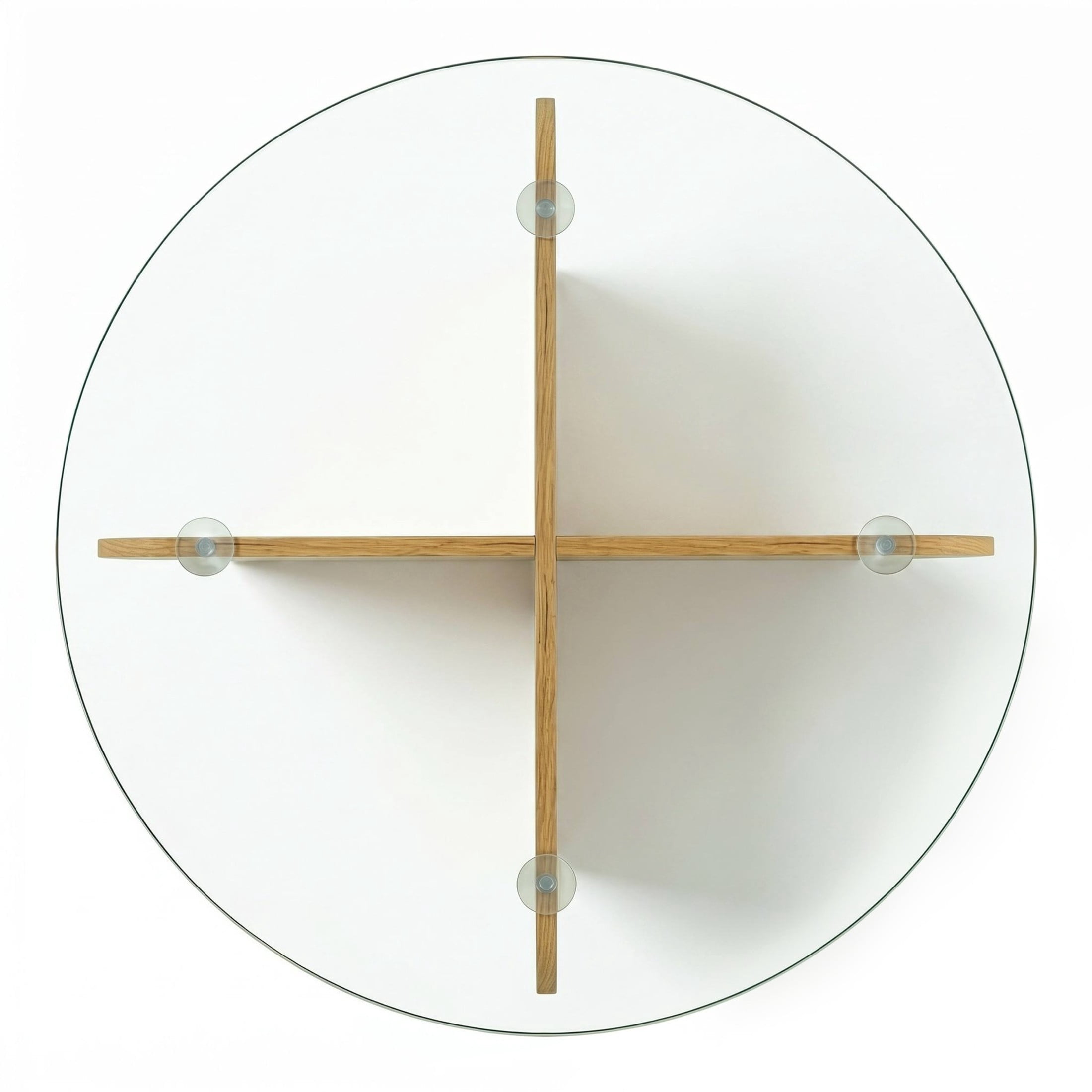 Christopher Knight Home 29.5" Round Coffee Table with Modern Cross Base, Tempered Glass Top, Honey Oak