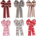 thumbnail image 3 of Coxeer Christmas Bows Linen DIY Large Ribbon Bows Wreath Bowknots Tree Topper Bows, 3 of 10