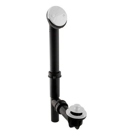 

1.5 in. Black Tubular Pull & Drain Bath Waste Drain Kit with 2-Hole Overflow Faceplate Powder Coat White