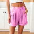 thumbnail image 2 of Stamzod Womens Summer Shorts with Pockets High Waisted Pleated Wide Leg Shorts Casual 2026 Vacation Outfits Hot Pink XXL, 2 of 8