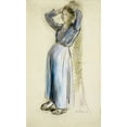 thumbnail image 2 of Pissarro, Camille 10x14 White Modern Wood Framed Museum Art Print Titled - Country Girl Leaning Against a Tree, 2 of 4